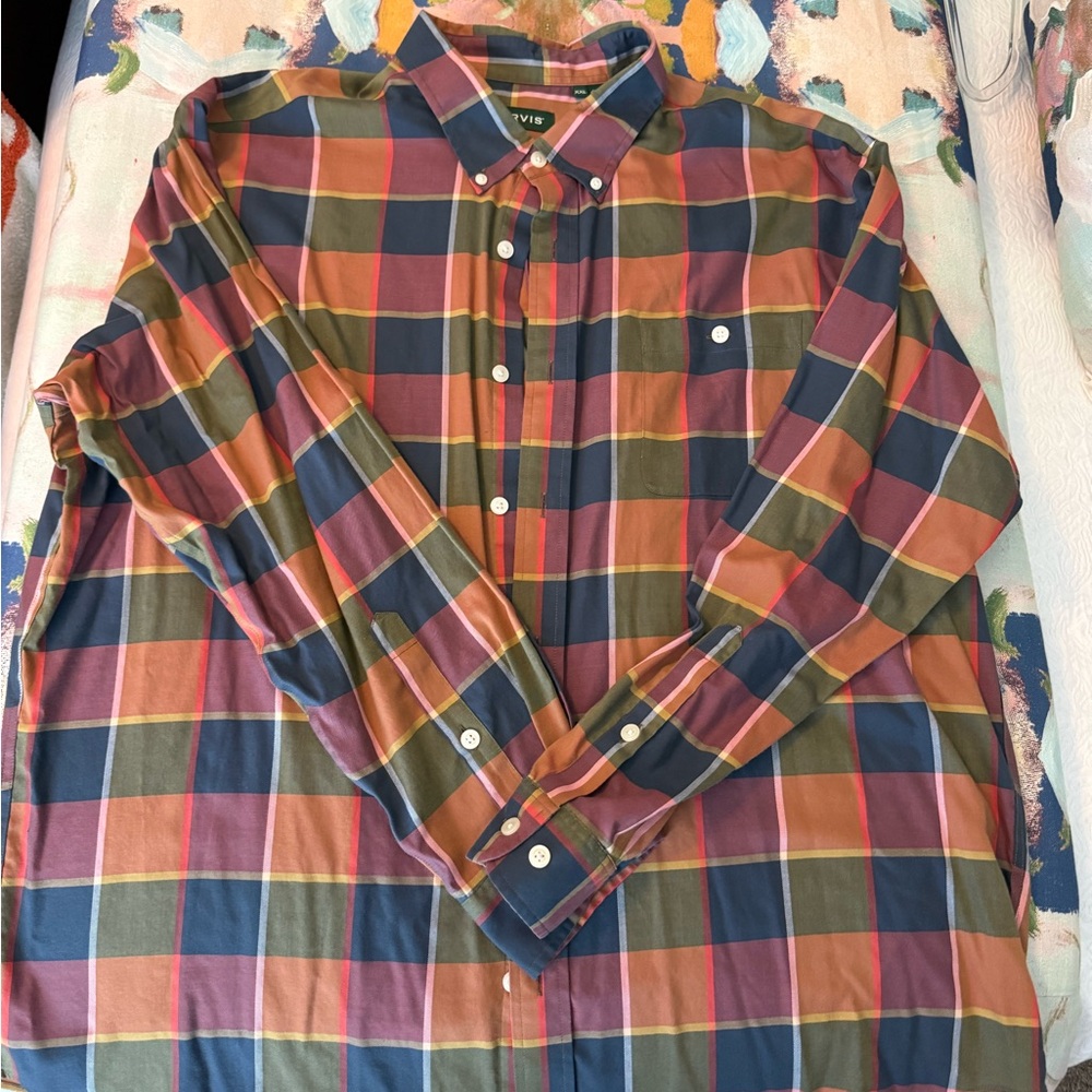 Orvis Men’s XXL Plaid Button-Down Shirt